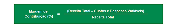 Fórmula da Margem de Contribuição Percentual ((Receita - Custos Variáveis) / Receita) - Artigo sobre Formação de Preço de Venda.